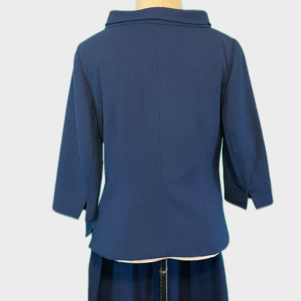 Vintage Talbots Petite 4P Wool Wide Mock Neck Navy Suit 21” Skirt Like New 🇺🇸 - Picture 4 of 16